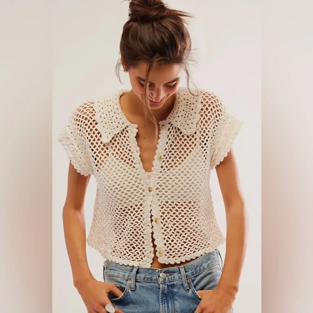 Free People Lily Crochet Top
